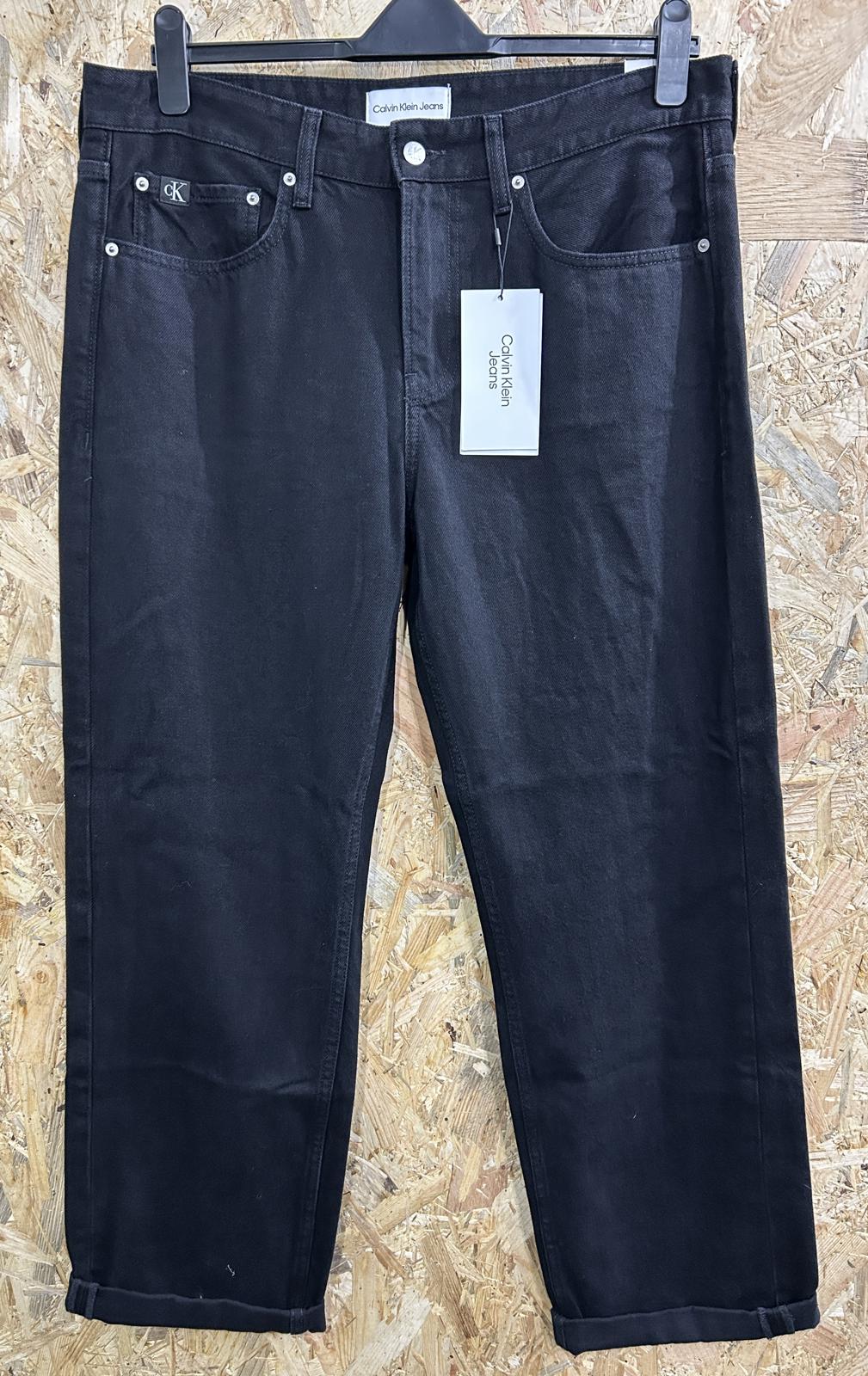 Calvin Klein Relaxed Fit Jeans W33 L32 Men Black 90s Straight Leg Denim Straight