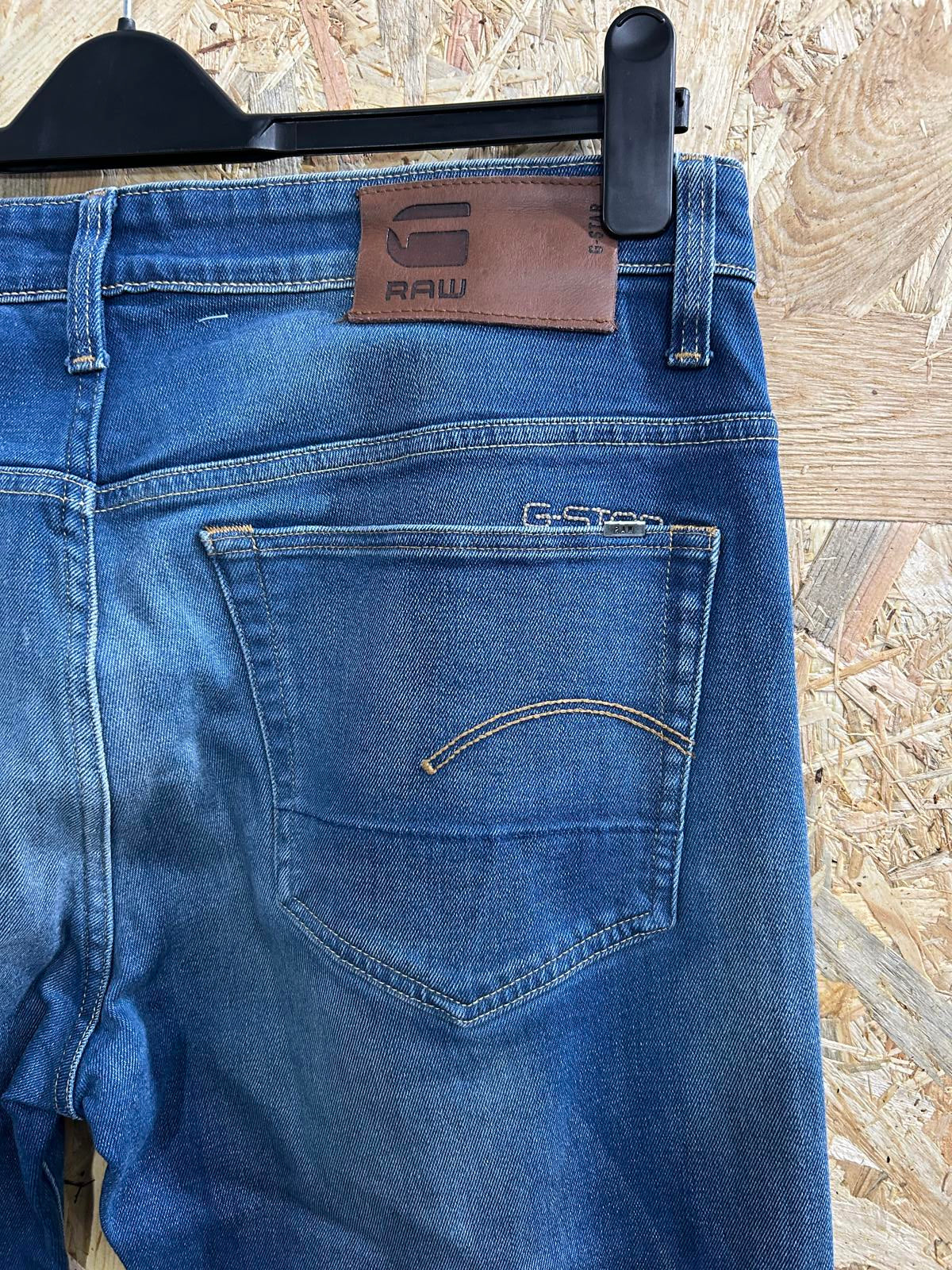 G-Star 3301 Loose Fit Jeans W33 L32 Men Mid Blue Straight Leg Button Fly
