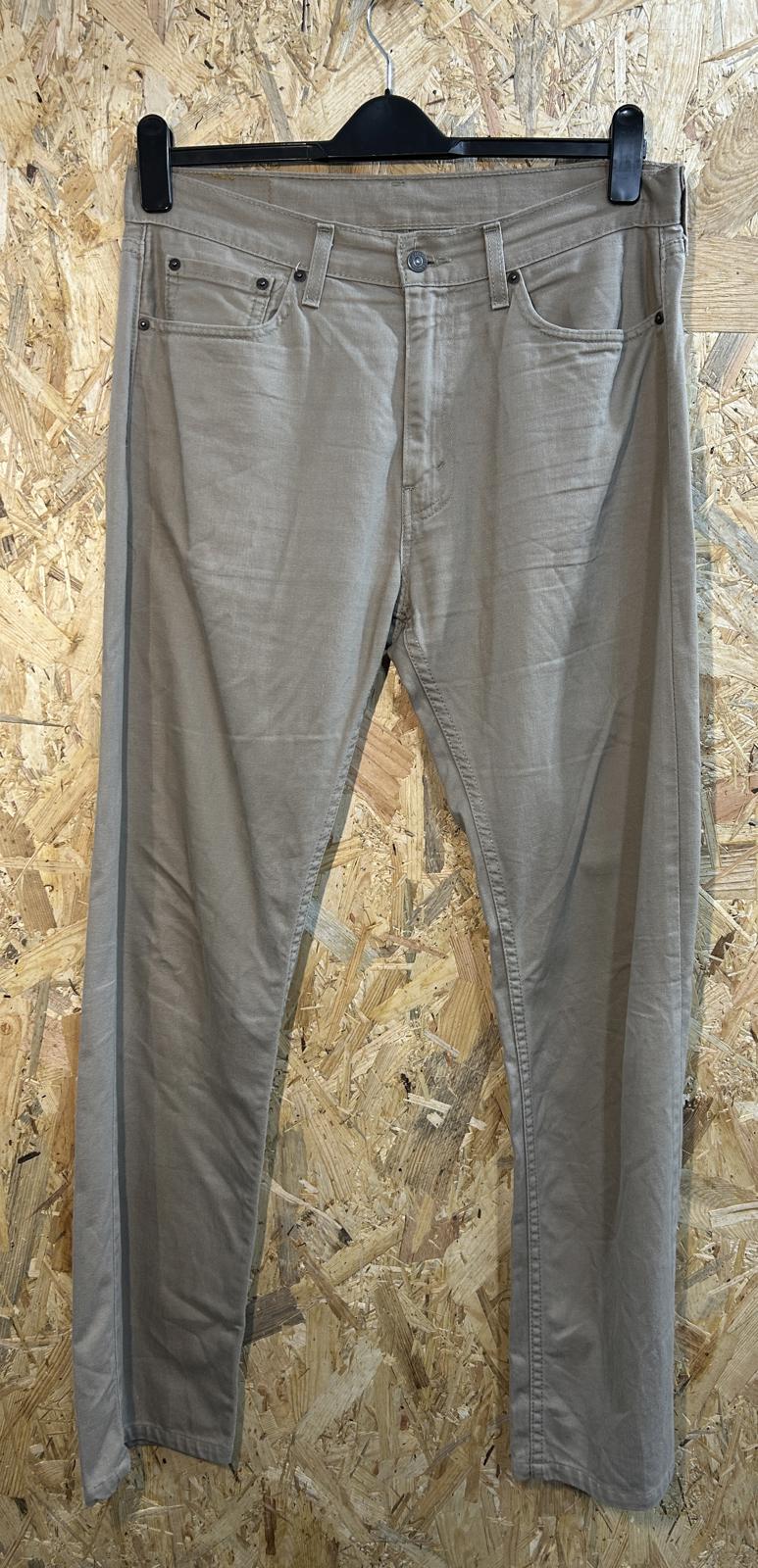 Levis 505 Stone Jeans W33 L32 Men Straight Fit Red Tab Denim Khaki Beige Zip Fly