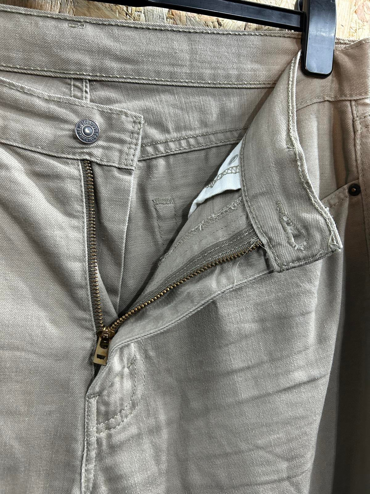 Levis 505 Stone Jeans W33 L32 Men Straight Fit Red Tab Denim Khaki Beige Zip Fly