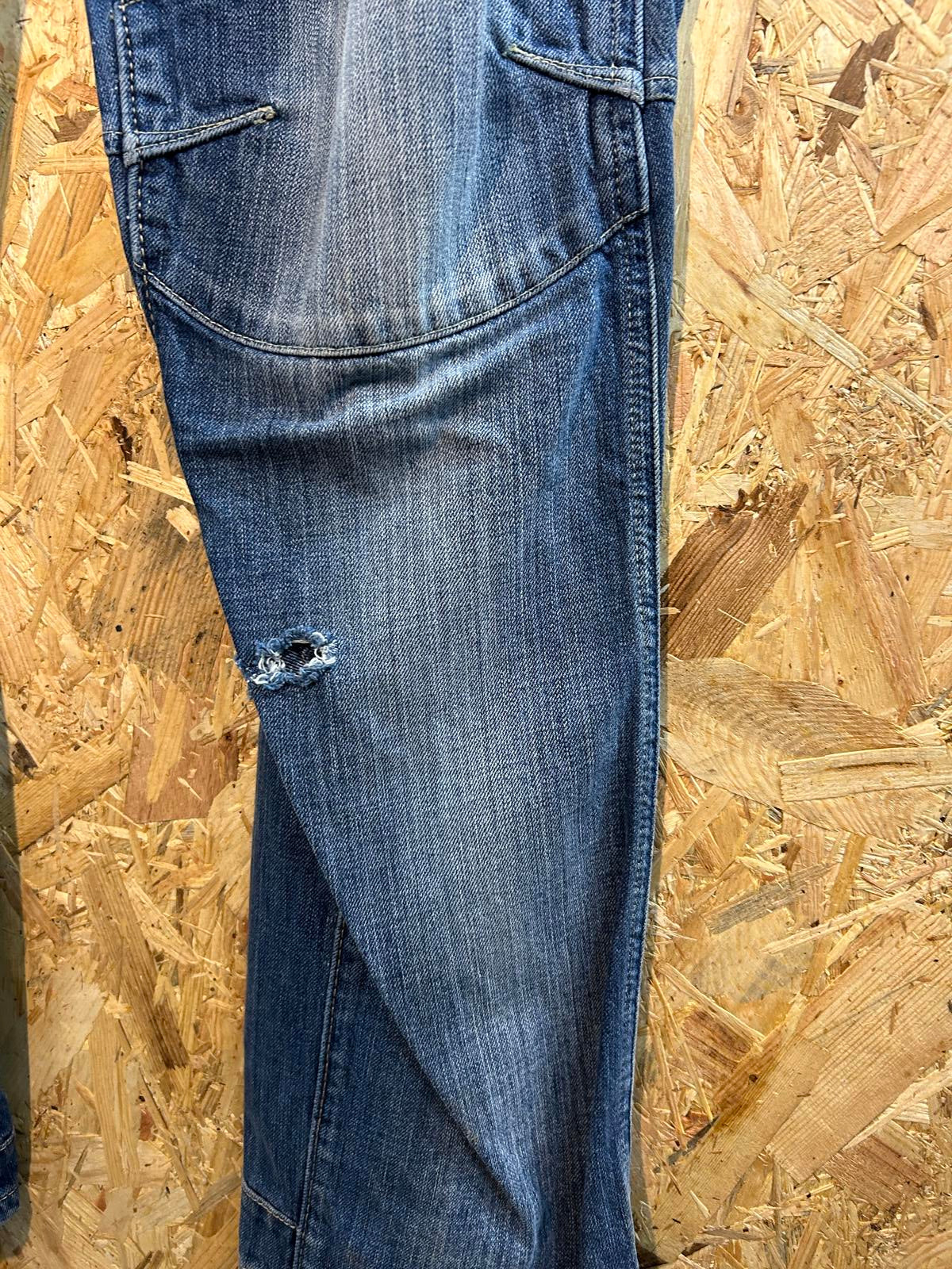 G-Star Elwood Heritage Embro Narrow Jeans W33 L34 Men Y2K Buckle Blue Vintage