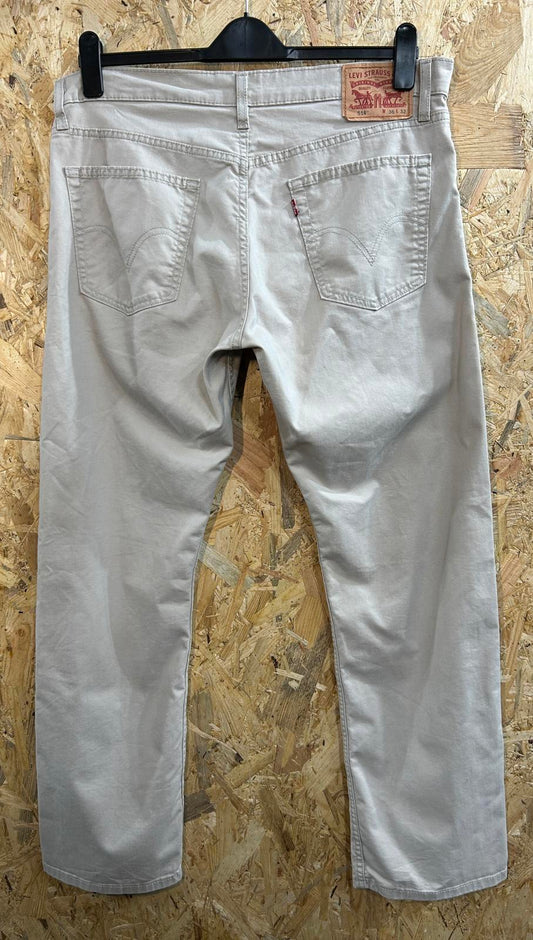 Levis 514 Stone Jeans W36 L32 Men Straight Fit Red Tab Chino Denim Beige Zip Fly