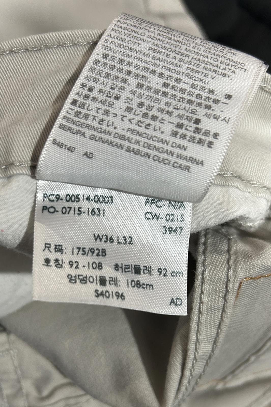 Levis 514 Stone Jeans W36 L32 Men Straight Fit Red Tab Chino Denim Beige Zip Fly
