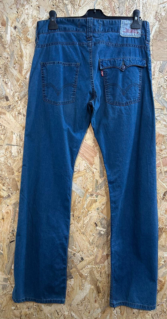 Levis 512 Bootcut Jeans W32 L32 Men Navy Blue Stretch Red Tab Zip Discontinued
