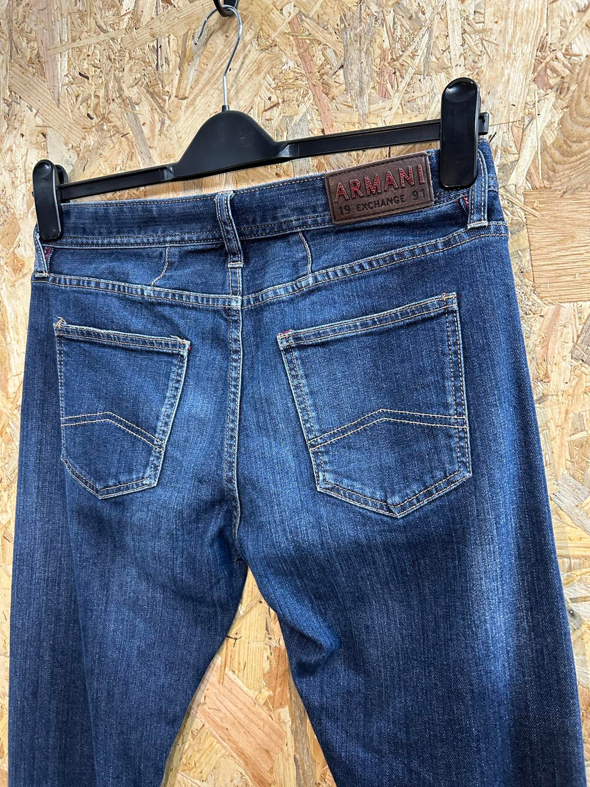 Armani J13 Slim Jeans W30 L33 Men Navy Blue Denim Straight Leg Zip Exchange 1991