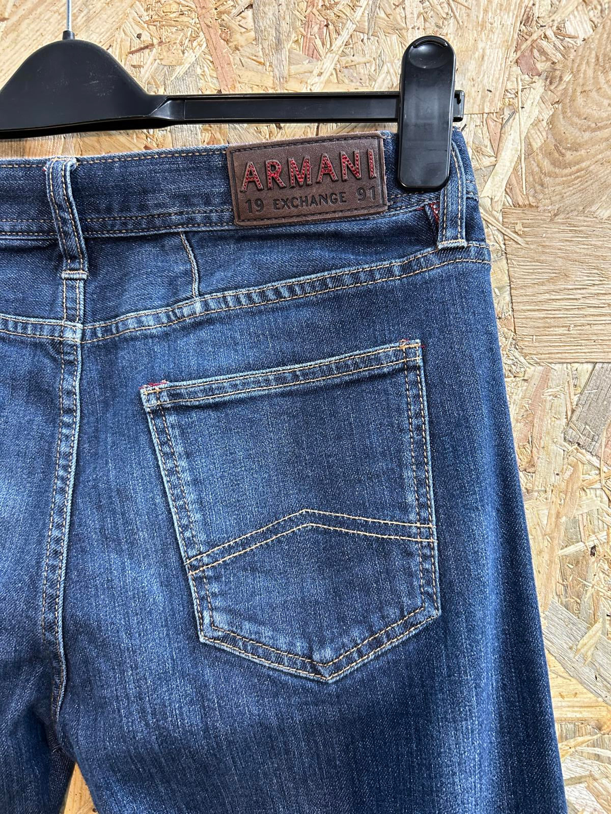 Armani J13 Slim Jeans W30 L33 Men Navy Blue Denim Straight Leg Zip Exchange 1991
