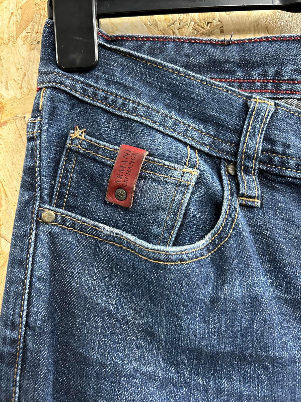 Armani J13 Slim Jeans W30 L33 Men Navy Blue Denim Straight Leg Zip Exchange 1991