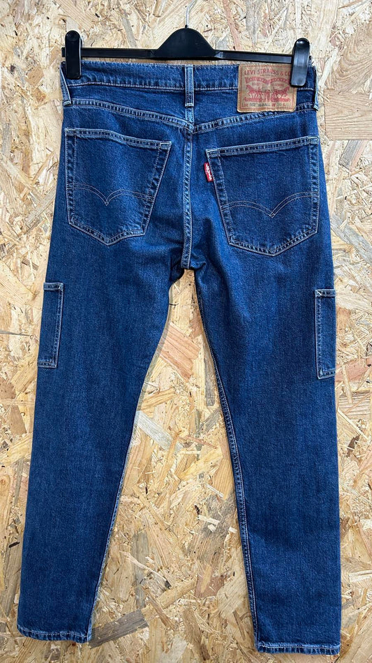 Levis 502 Hi-Ball Carpenter Jeans W30 L30 Men Mid-Blue Slim Red Tab Zip Fly
