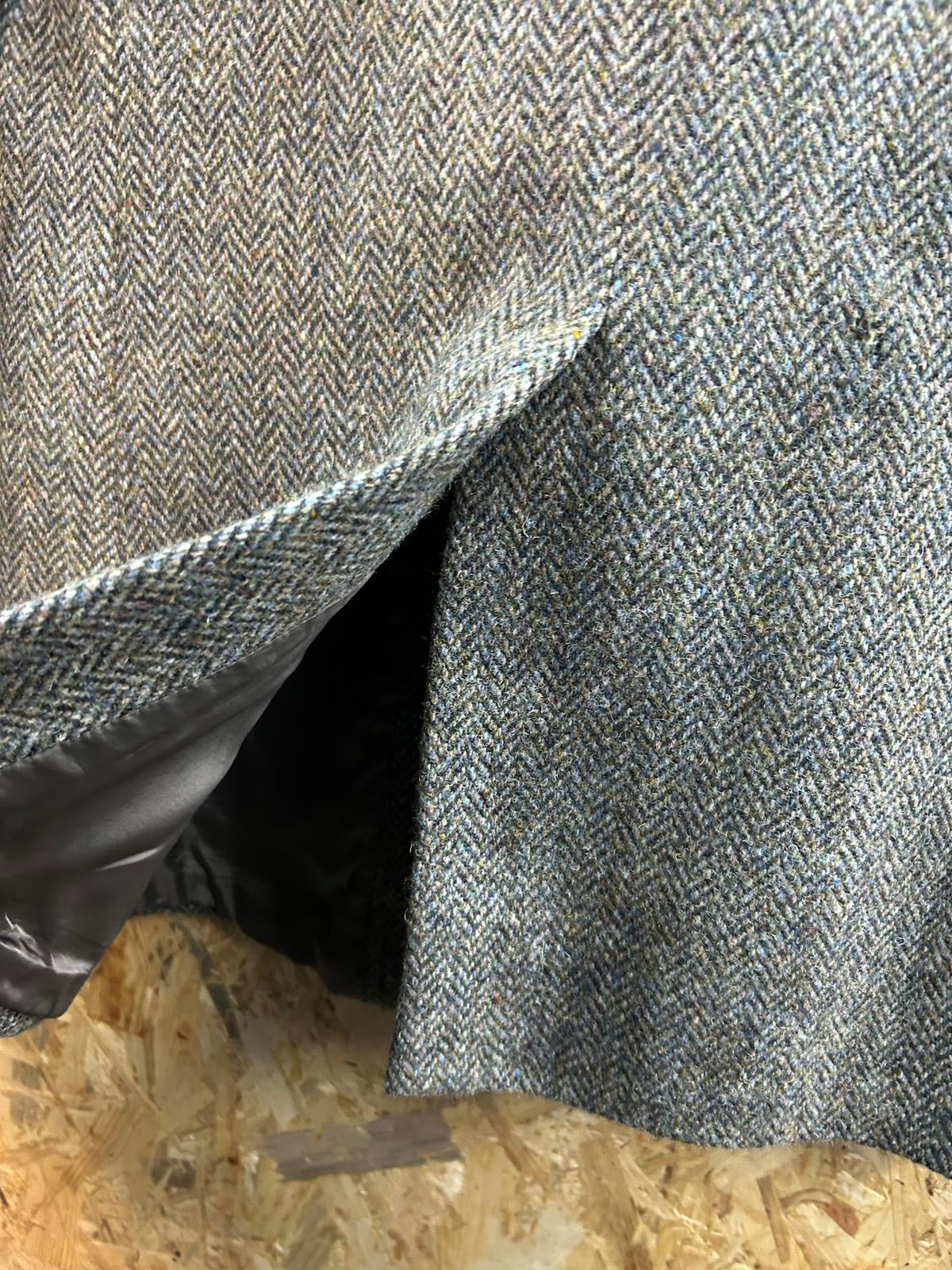 Dunn & Co Harris Tweed Wool Blazer Jacket Medium Men Grey Khaki Vintage Country