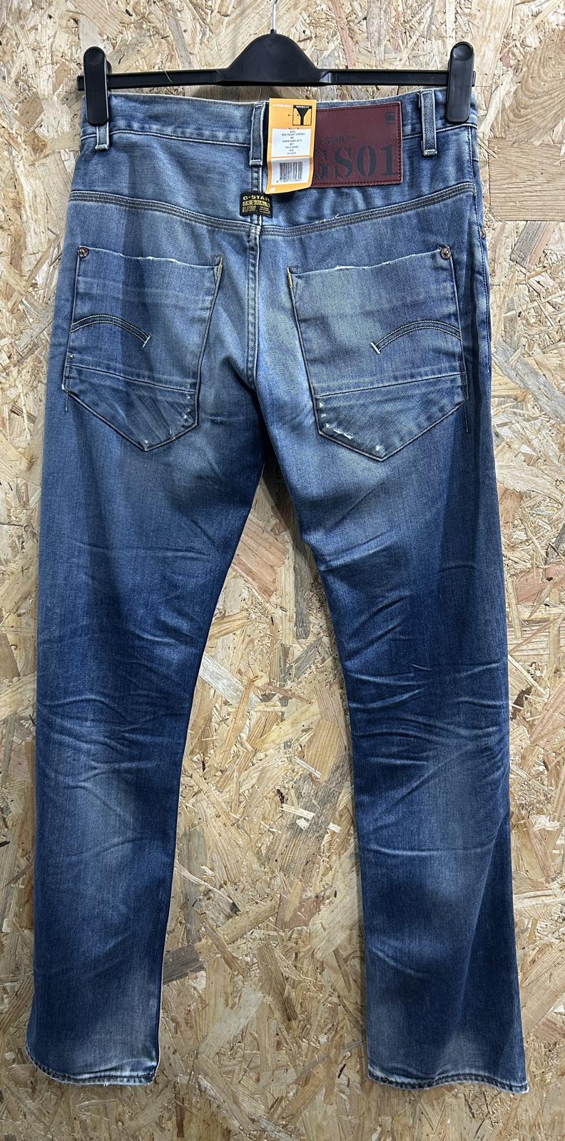 G-Star Radar Tapered Jeans W29 L32 Men Straight Leg Mid Blue Denim Italy Made