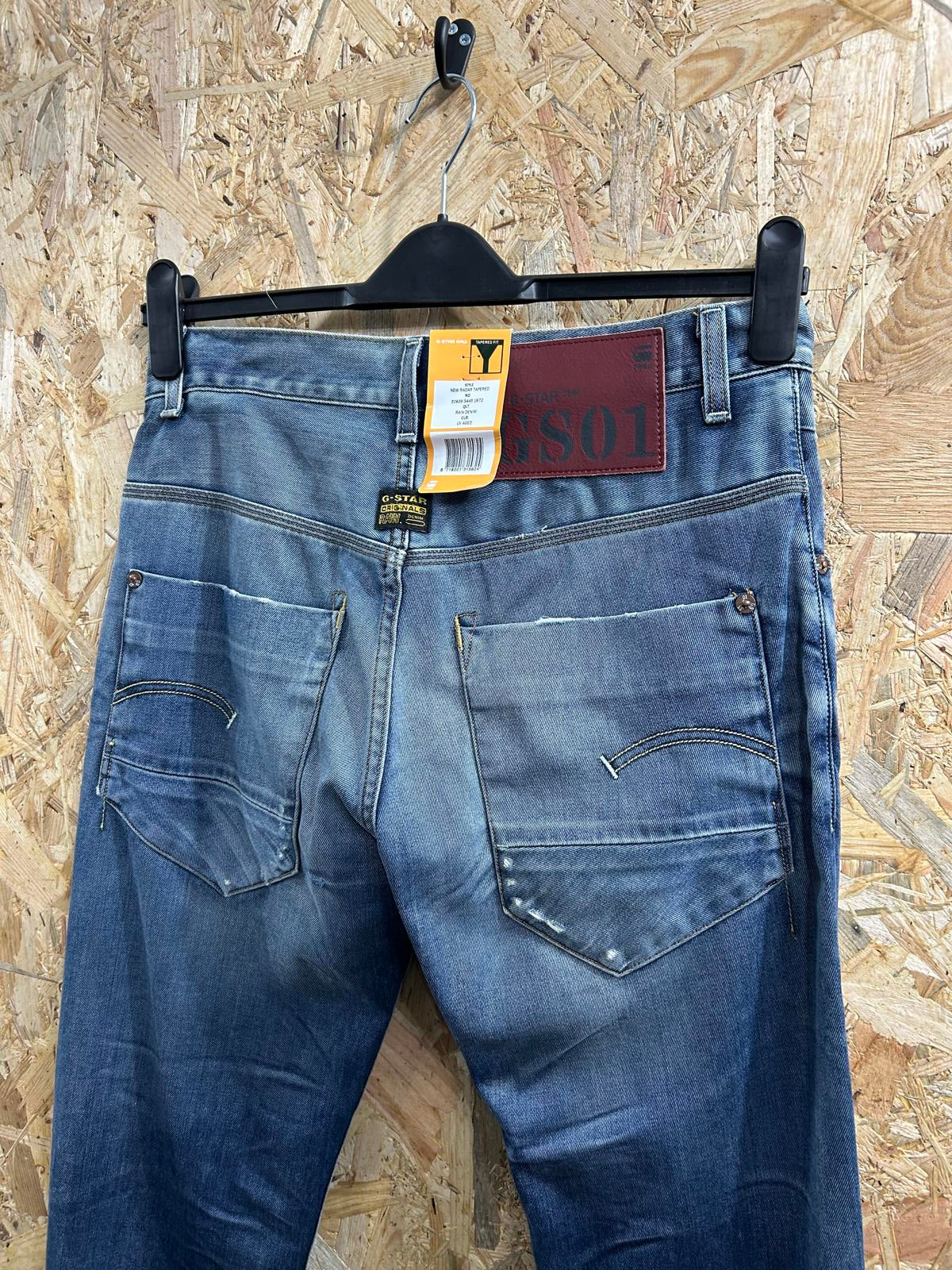 G-Star Radar Tapered Jeans W29 L32 Men Straight Leg Mid Blue Denim Italy Made