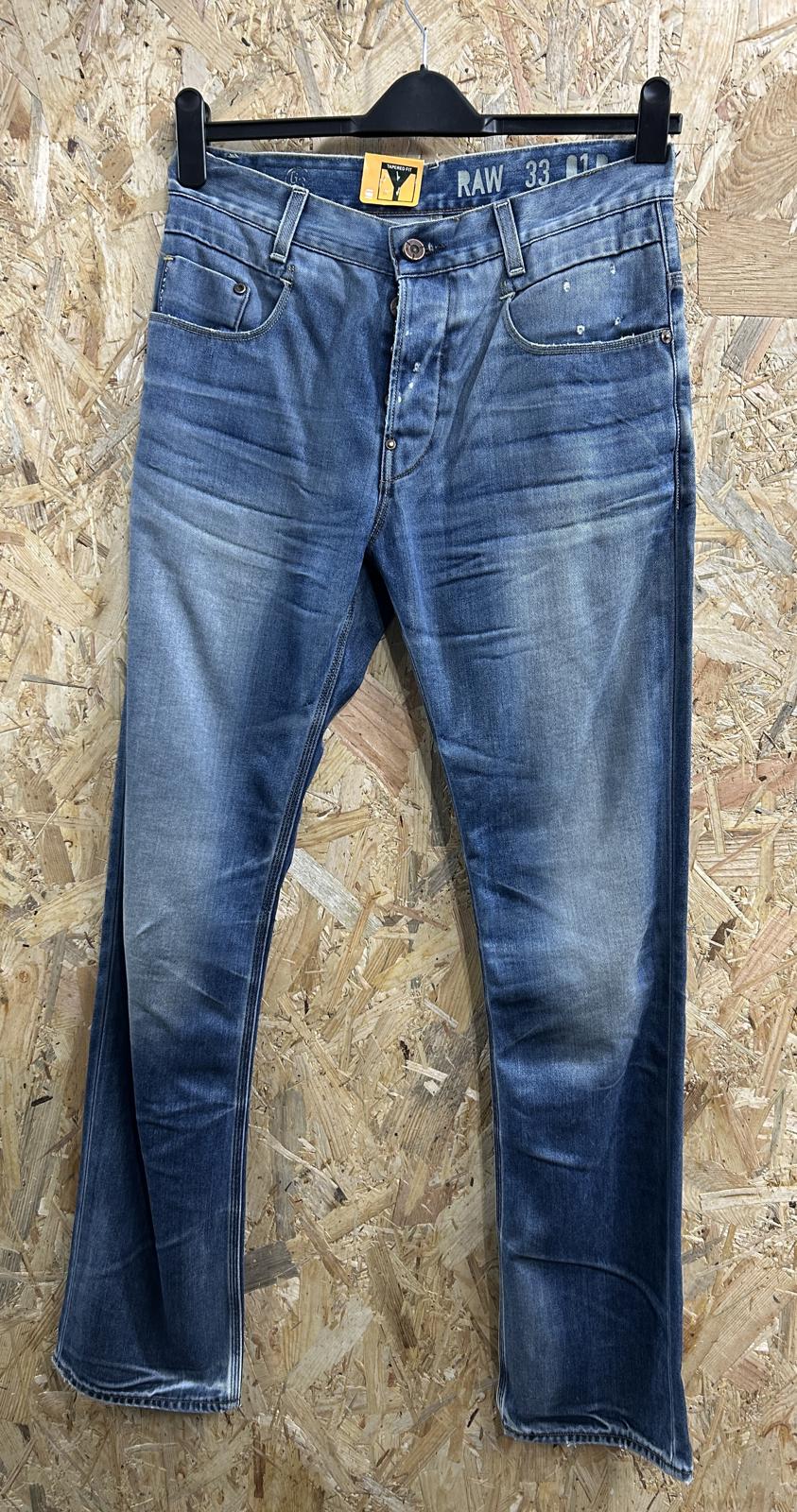 G-Star Radar Tapered Jeans W29 L32 Men Straight Leg Mid Blue Denim Italy Made