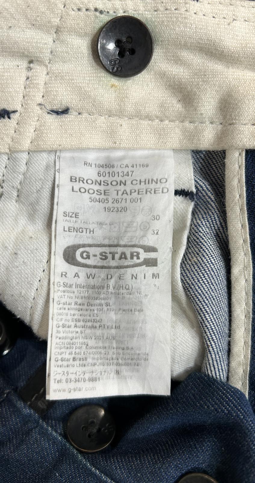 G-Star Jeans W30 L32 Navy Blue Bronson Chino Loose Tapered Vintage Y2K Baggy