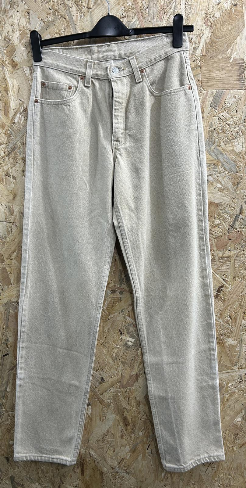 Vintage Levis 550 USA Jeans W30 L34 Men Straight Leg Cream Stone Beige Zip Fly