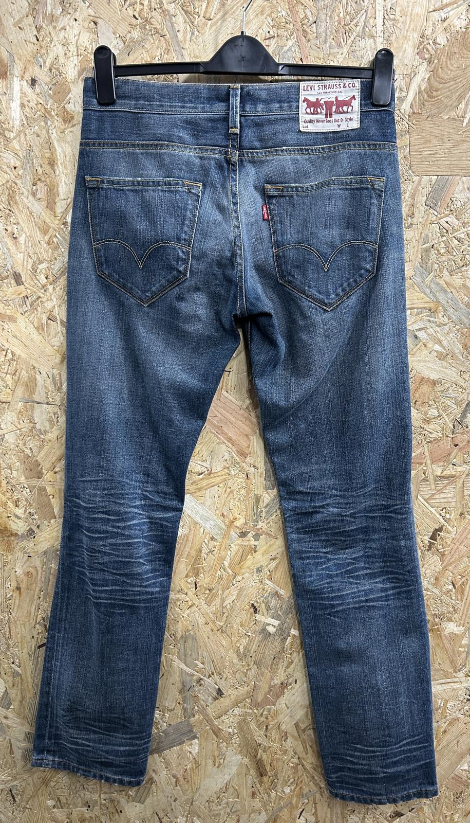 Levis 511 Slim Jeans W31 L32 Men Mid Blue Fades Straight Leg Red Tab Zip Fly