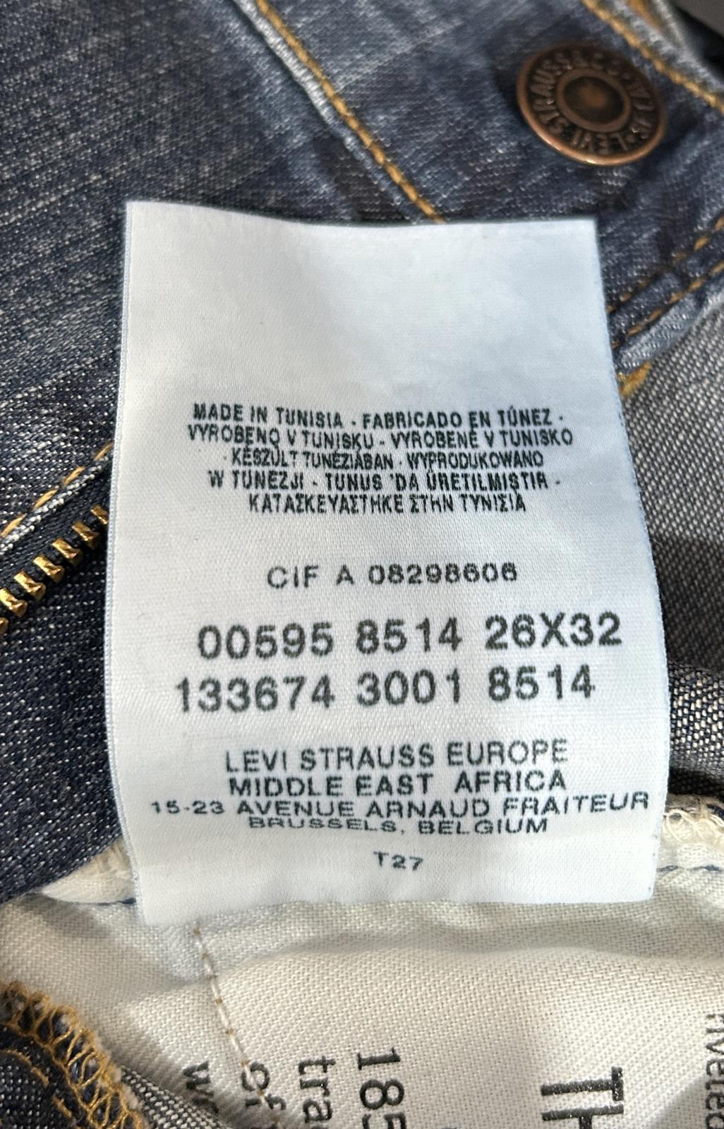 Levis 595 Slim Jeans Size 6-8 W26 L32 Women Mid Blue Straight Leg Y2K Vintage