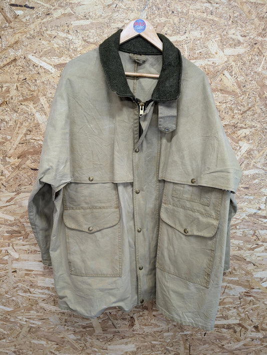 Filson Shelter Jacket XXL 461n Dry Cloth Packer Tin Beige Cream Coat Made USA