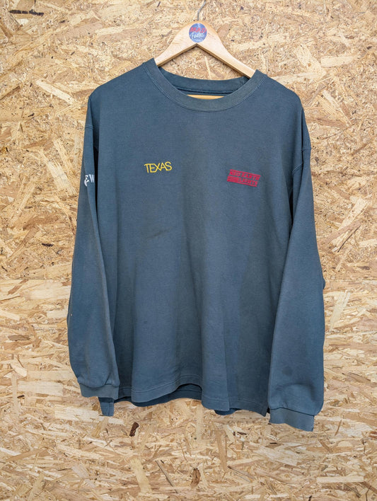 Texas Tour Crew Sweater Mens XL Earth Lights Jumper Green Vintage 00s Y2K