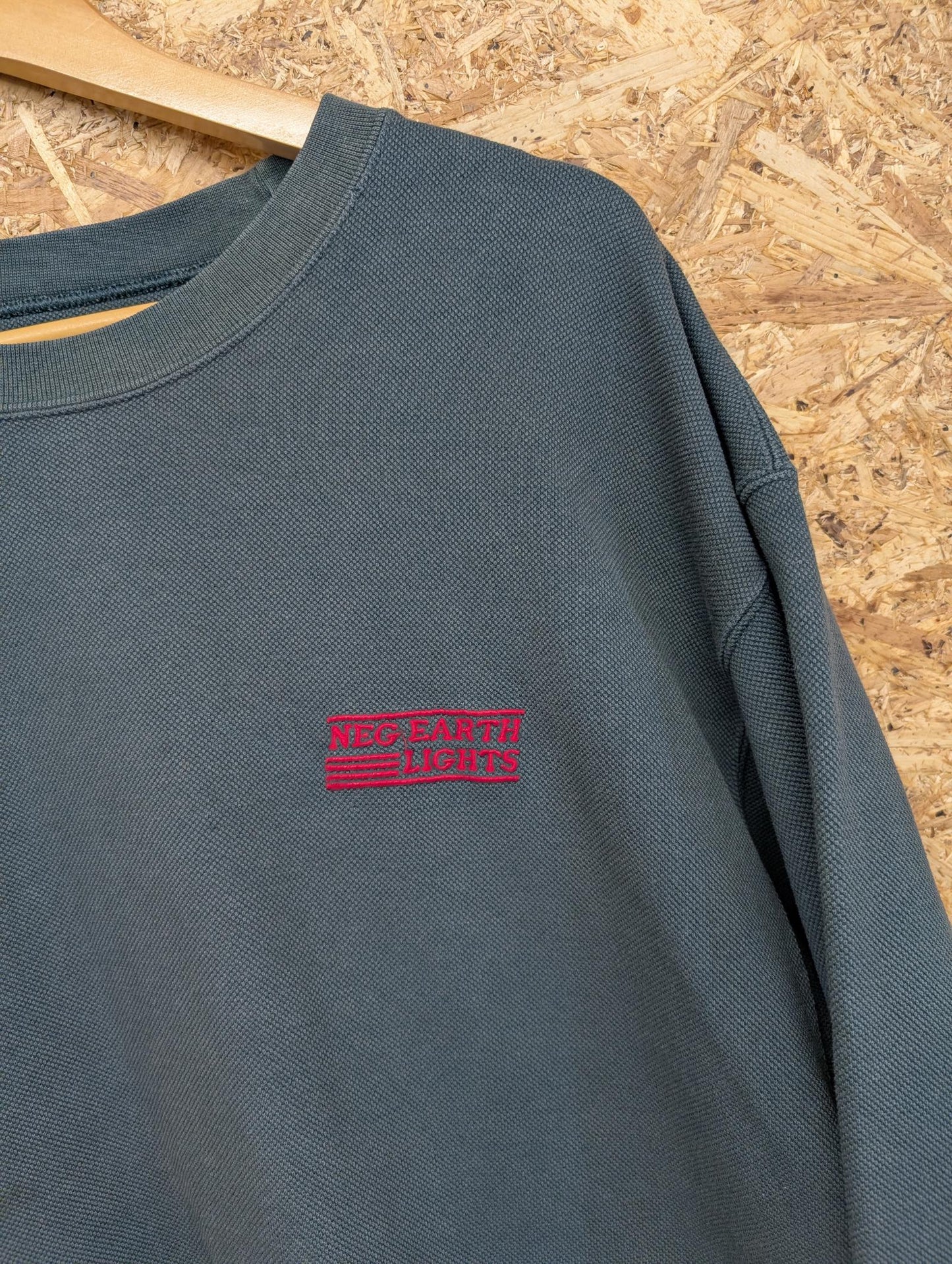 Texas Tour Crew Sweater Mens XL Earth Lights Jumper Green Vintage 00s Y2K