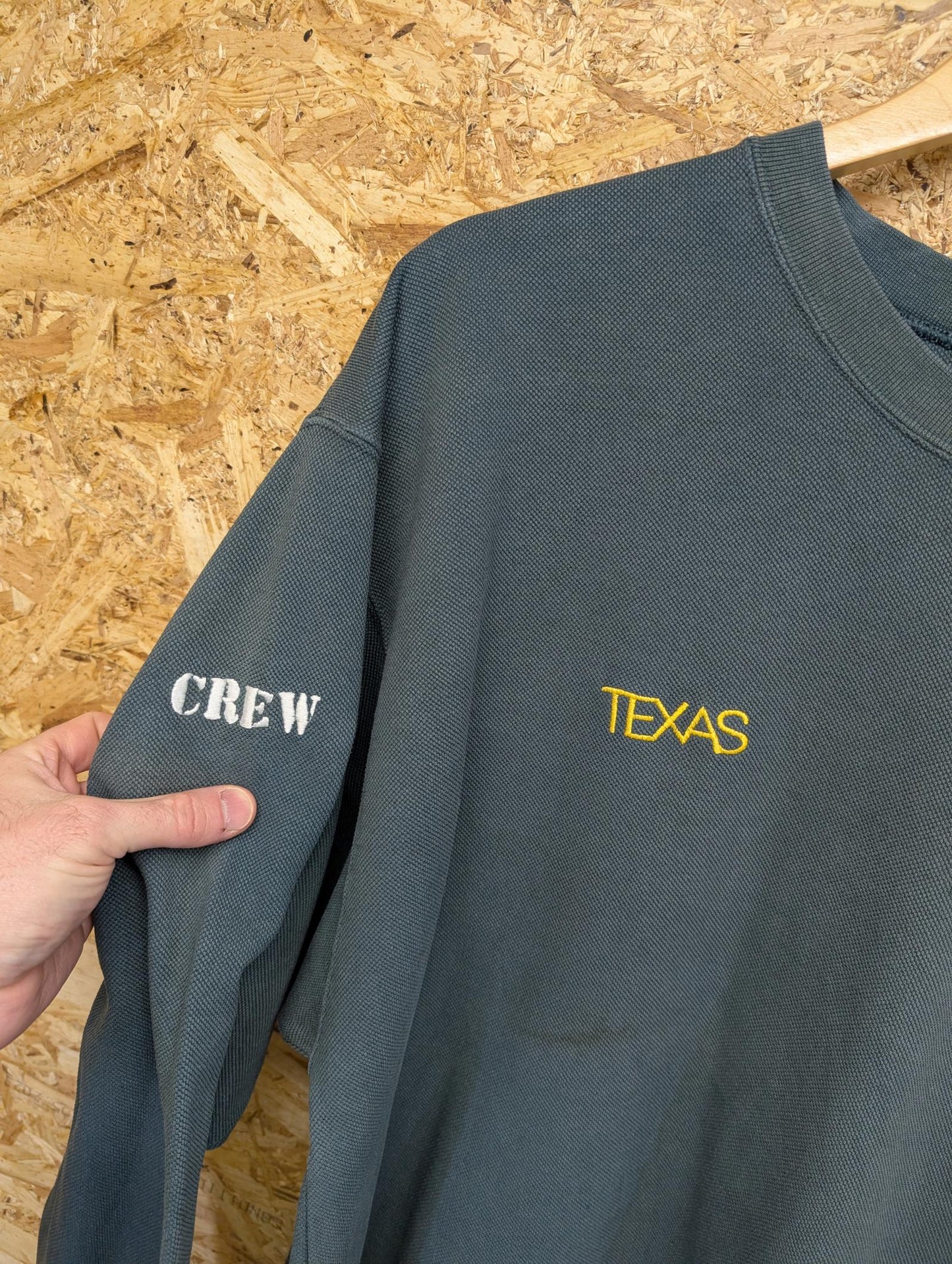 Texas Tour Crew Sweater Mens XL Earth Lights Jumper Green Vintage 00s Y2K