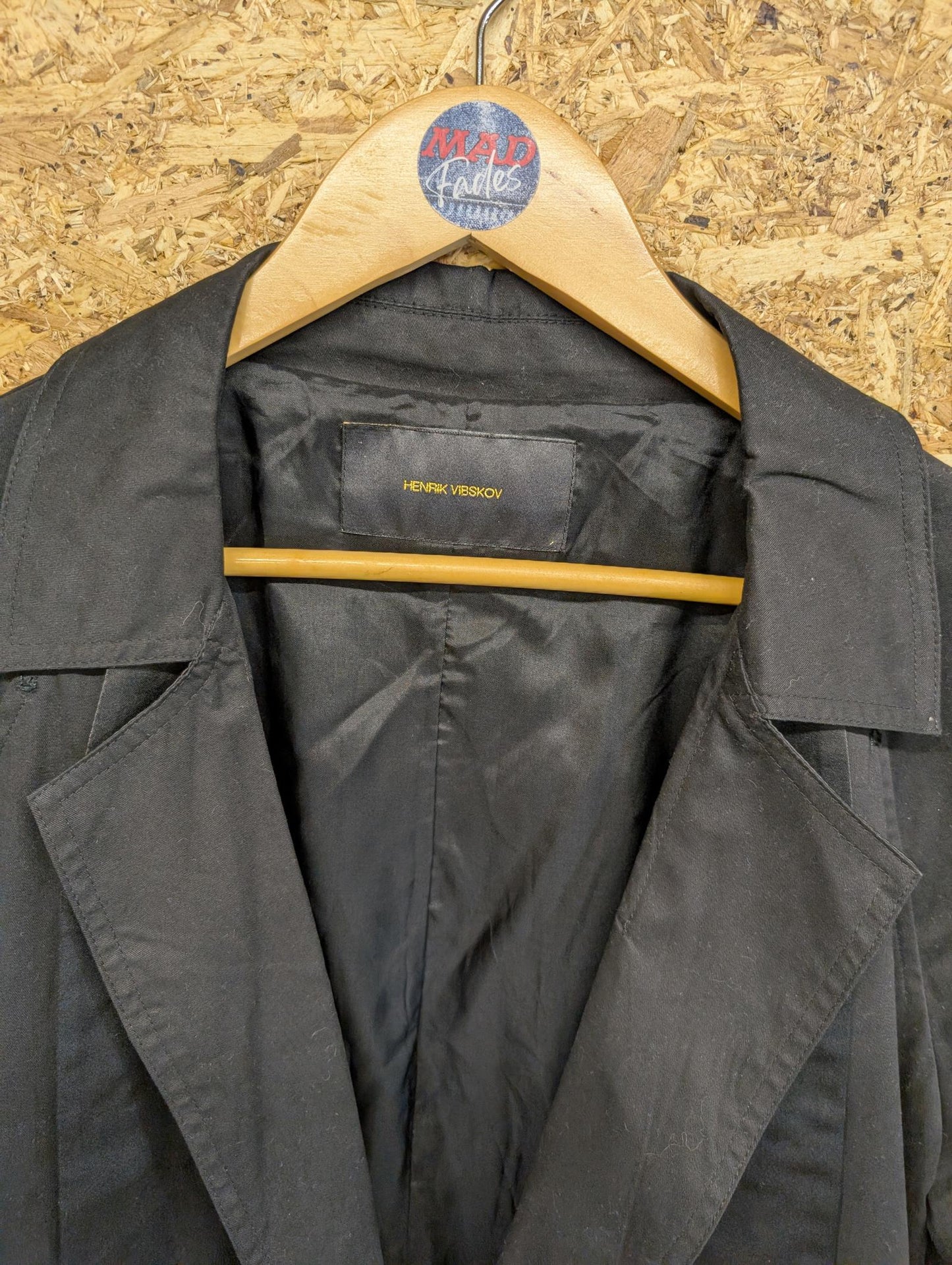 Henrik Vibskov Jacket Mens Size Large Designer Long Formal Dinner Shine Black