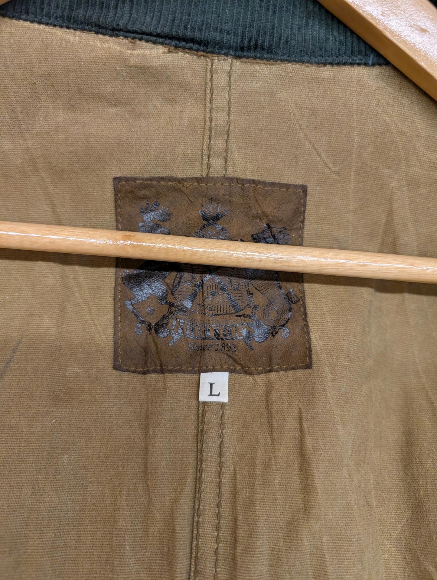 Herters Tin Cloth Jacket Men Large Waxed Packer Duck Canvas Tan Brown Coat