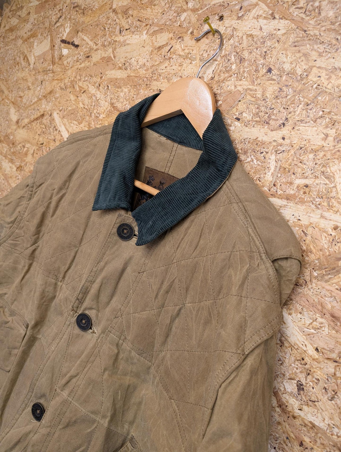 Herters Tin Cloth Jacket Men Large Waxed Packer Duck Canvas Tan Brown Coat