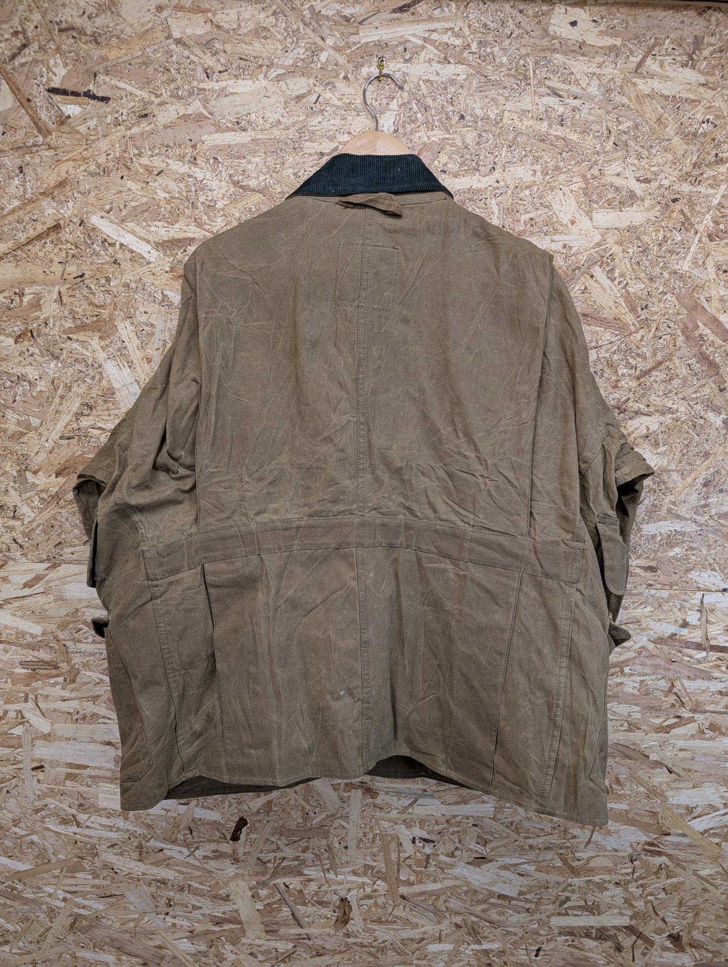 Herters Tin Cloth Jacket Men Large Waxed Packer Duck Canvas Tan Brown Coat