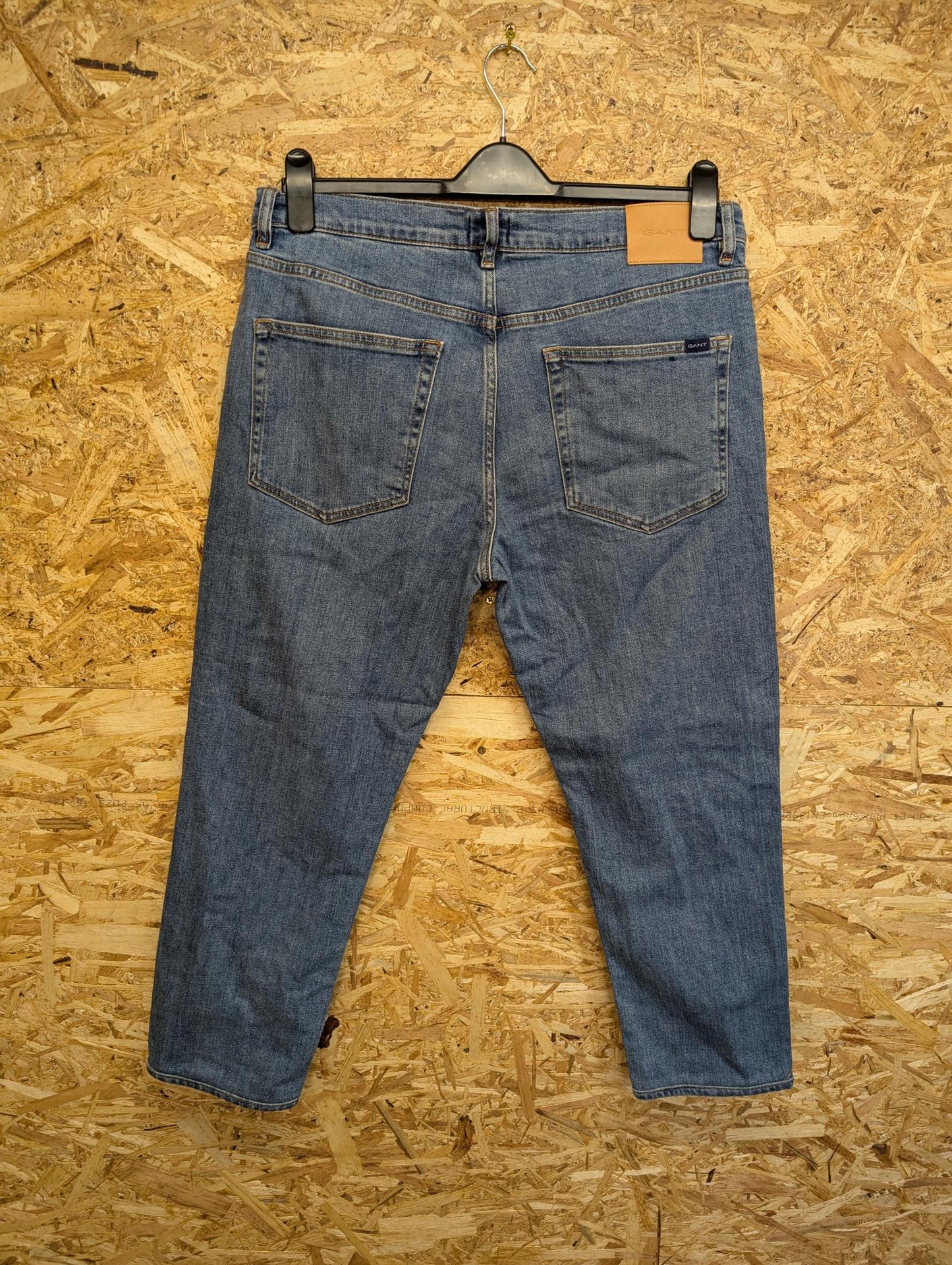 Gant Jeans W36 L27 Men Hayes Slim Fit Denim Mid Blue Straight Leg Button Fly