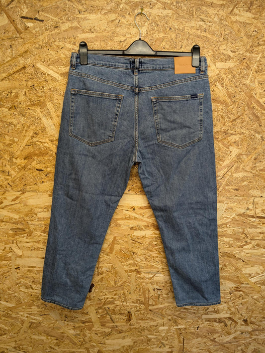 Gant Jeans W36 L27 Men Hayes Slim Fit Denim Mid Blue Straight Leg Button Fly