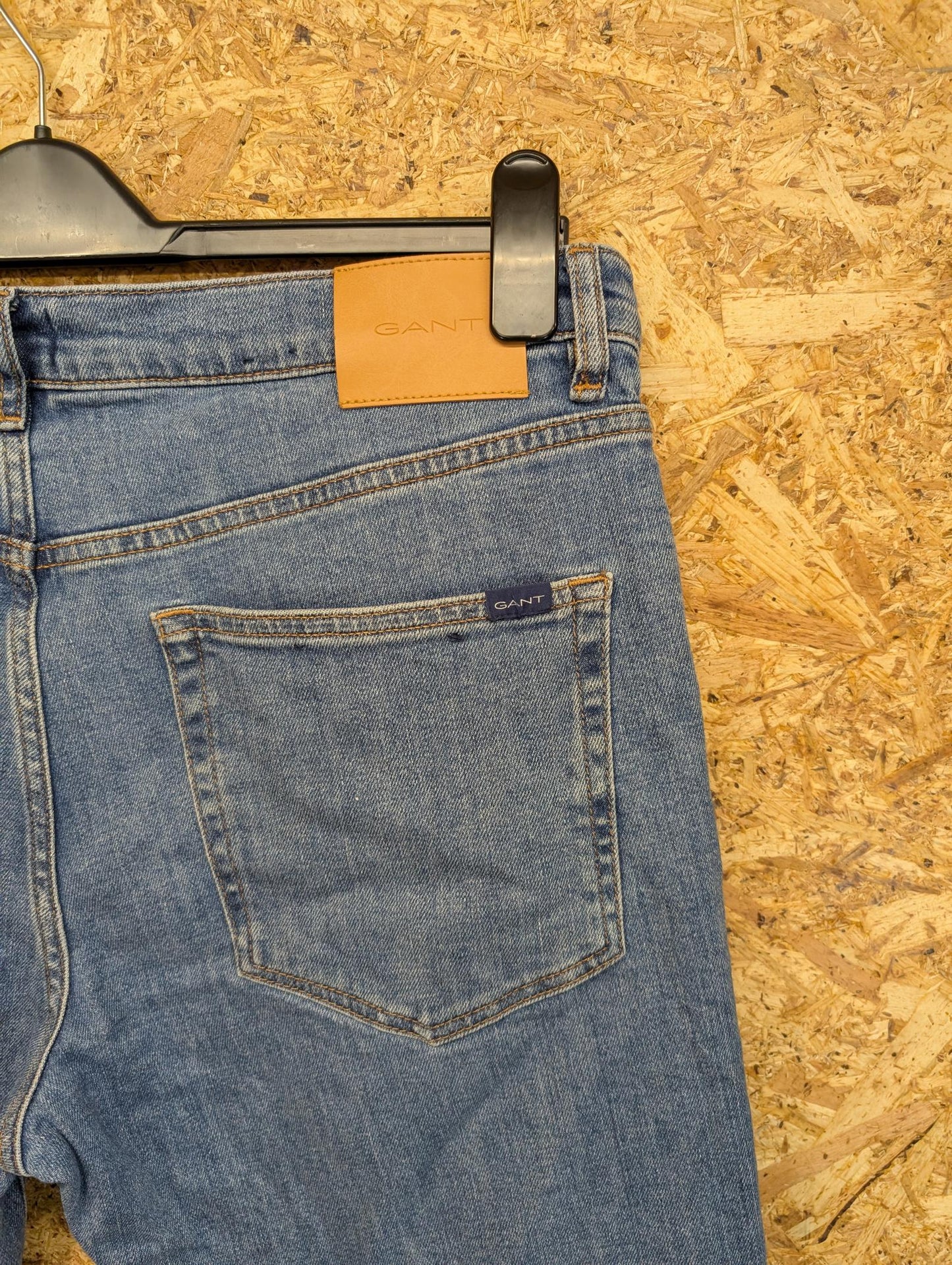 Gant Jeans W36 L27 Men Hayes Slim Fit Denim Mid Blue Straight Leg Button Fly