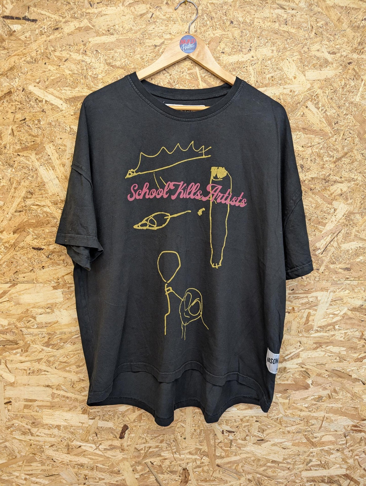Mason Newman Studios Print T-shirt School Kills Artists Designer Black Large