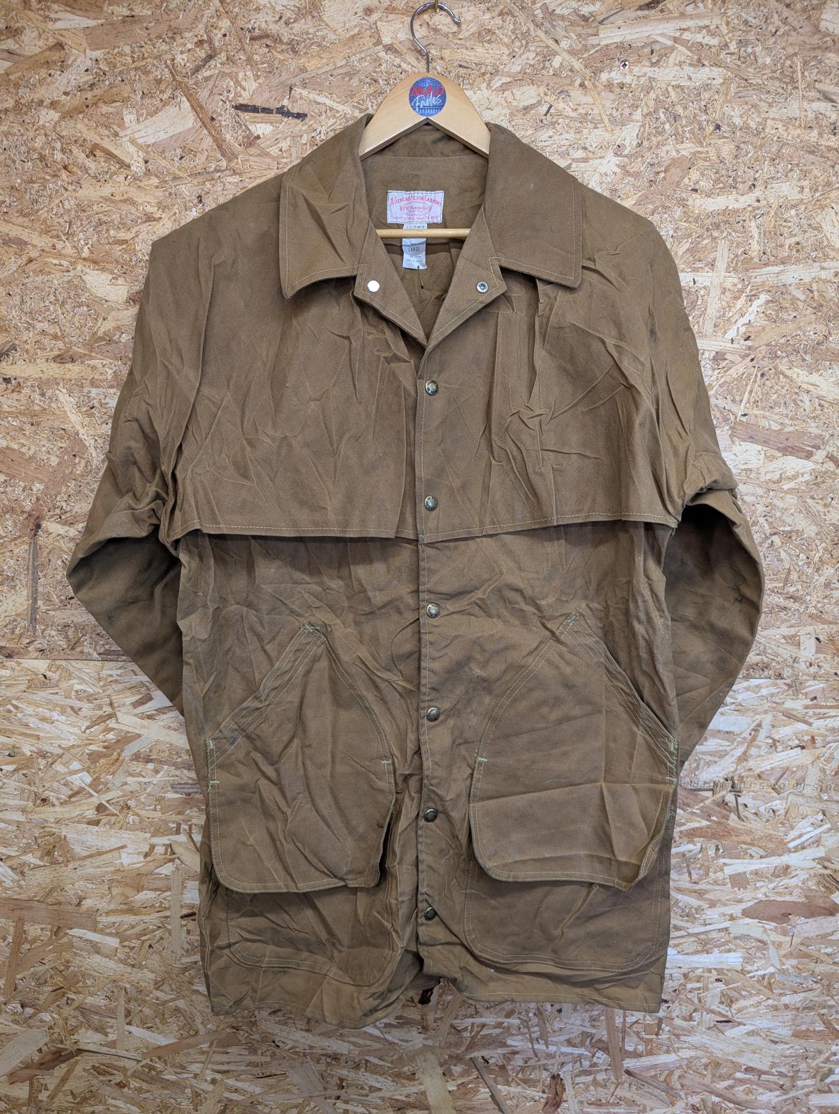 Filson Long Packer Coat Mens Large Style 68 Tin Cloth Oil Finish Made USA Canvas