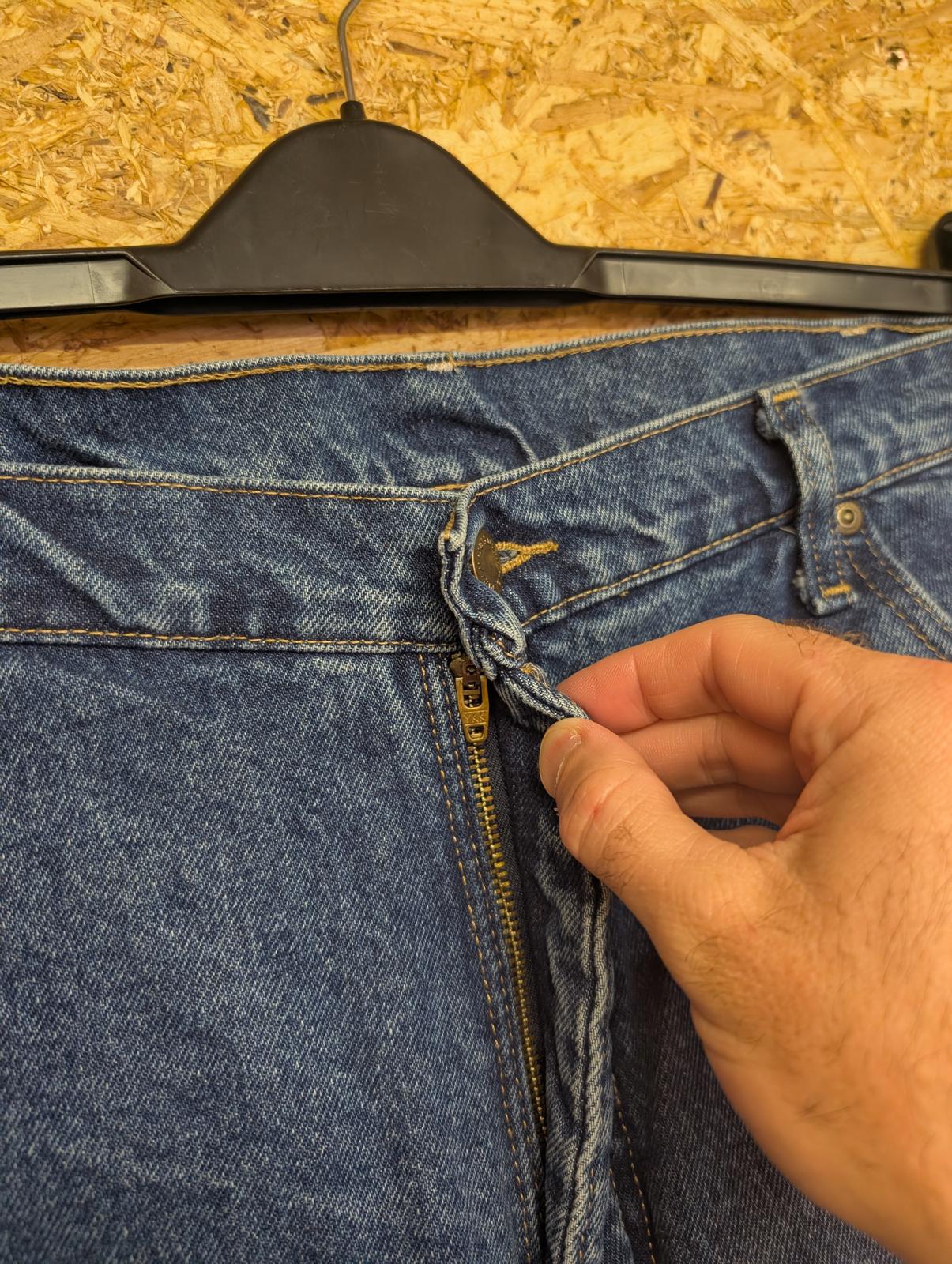 Wrangler Jeans W40 L30 Workwear Thermal Fleece Lined Blue Denim 90s Vintage