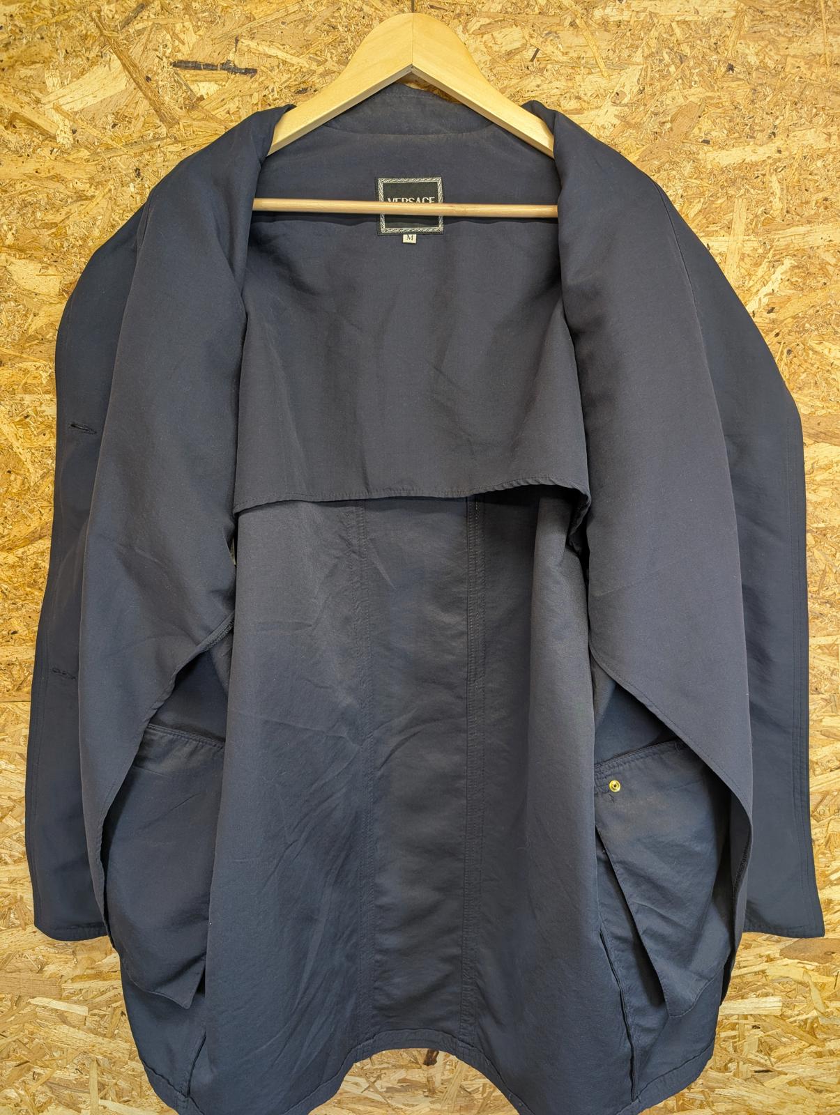 Vintage Versace Couture Jacket Medium 40 Men Navy Blue Made Italy 90s Gold Large