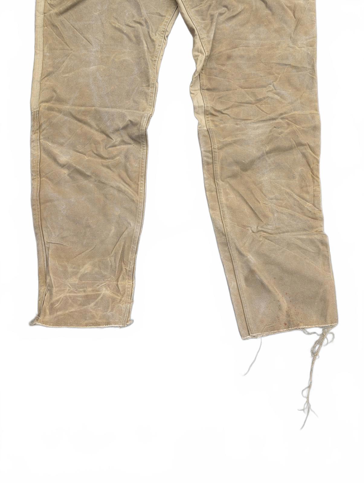 Filson 775 Brush Pants W38 Double Knee Tin Cloth Oil Trousers USA Made Bib Brace