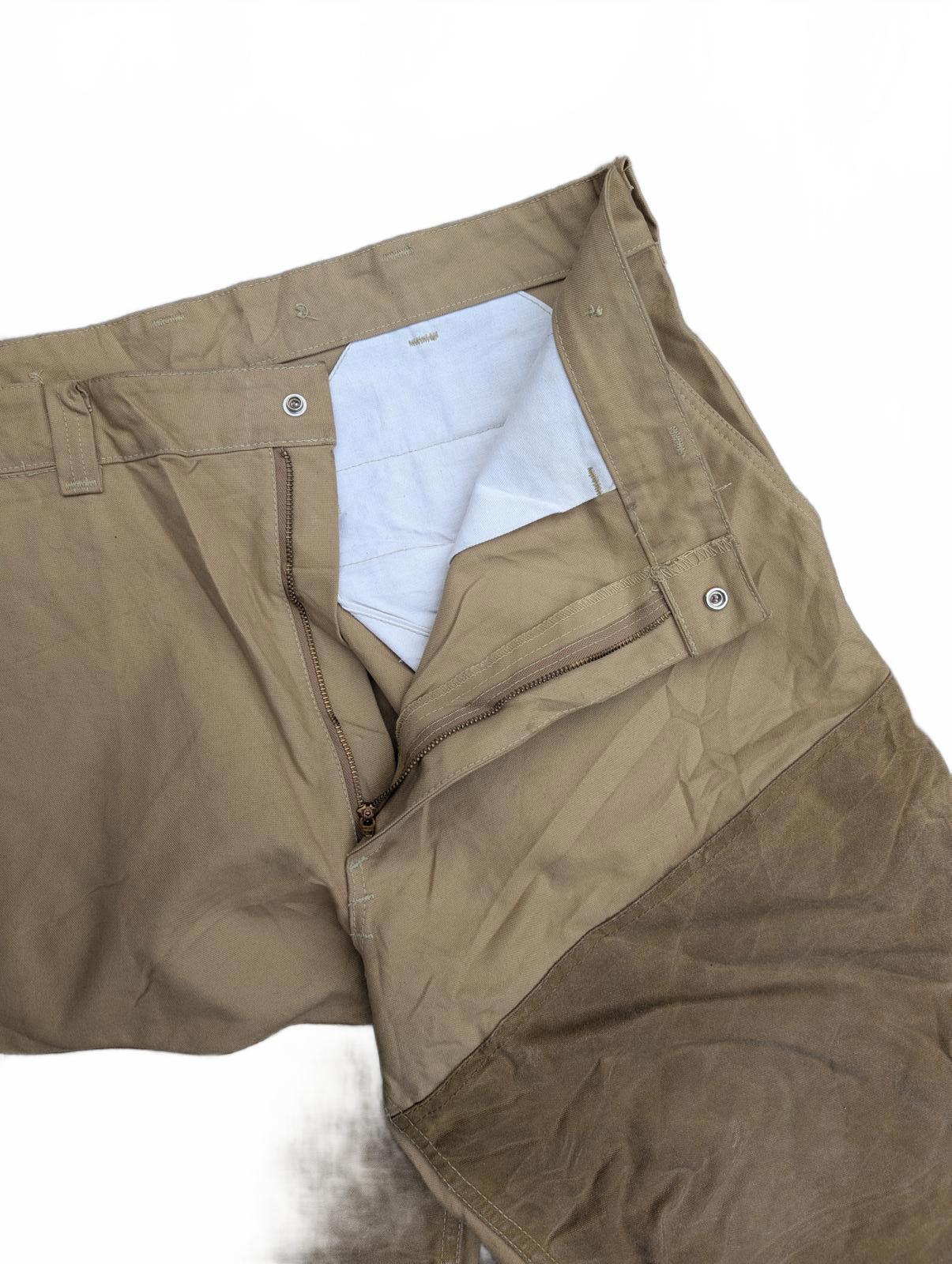Filson 775 Brush Pants W38 Double Knee Tin Cloth Oil Trousers USA Made Bib Brace