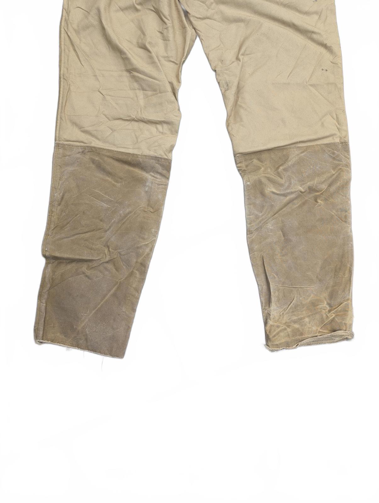 Filson 775 Brush Pants W38 Double Knee Tin Cloth Oil Trousers USA Made Bib Brace
