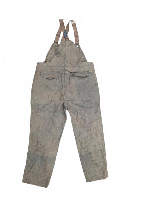 Filson Dungarees W44 Double Tin Cloth Oil Trousers USA Made Khaki Green Overalls