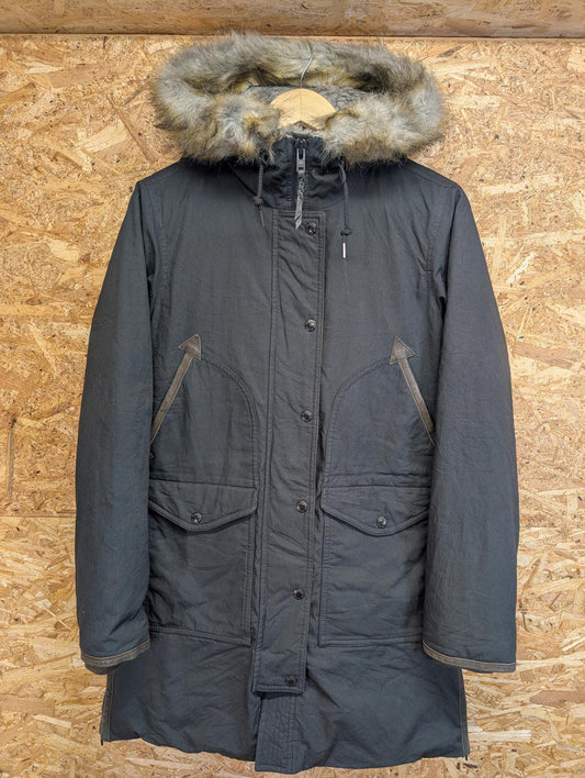 Filson Alaska Down Parka XS Women Hooded Goose Feather Black Coat Winter