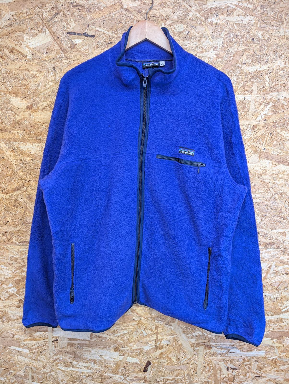 Vintage Patagonia Fleece XL Men Blue Deep Pile Sherpa Full Zip USA 90s