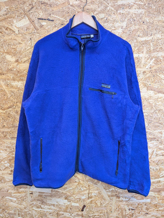 Vintage Patagonia Fleece XL Men Blue Deep Pile Sherpa Full Zip USA 90s