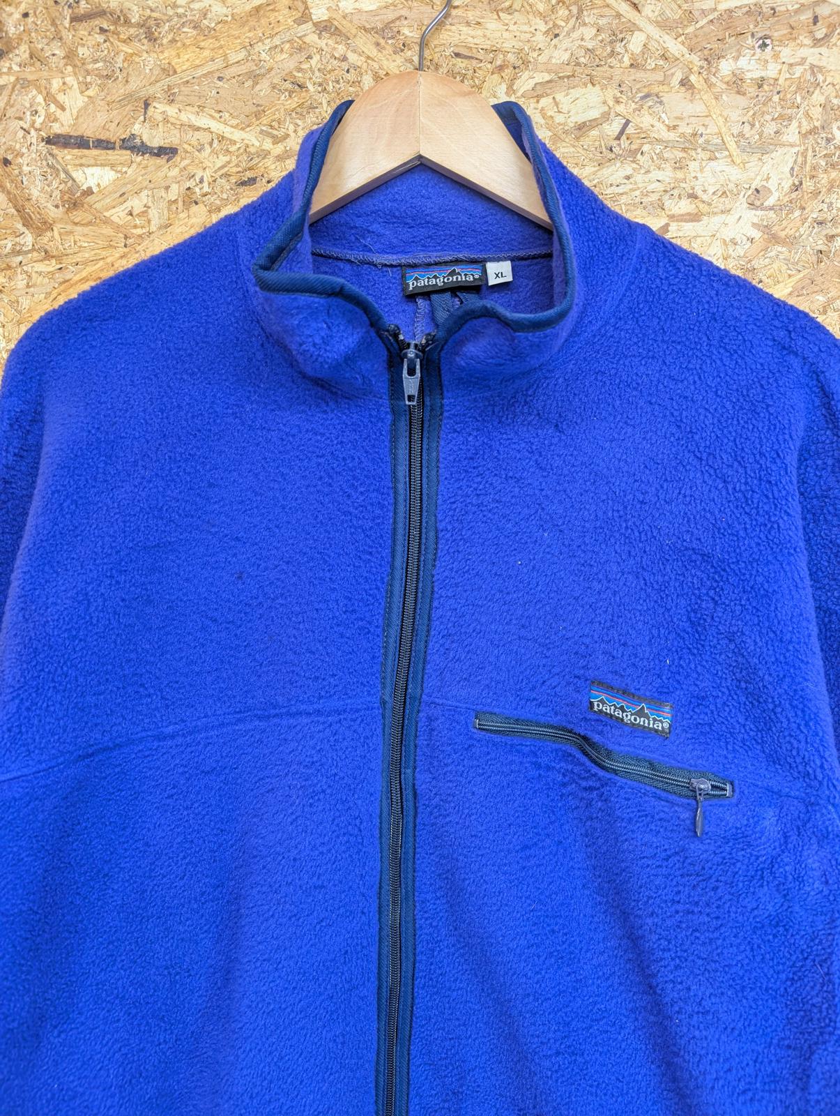 Vintage Patagonia Fleece XL Men Blue Deep Pile Sherpa Full Zip USA 90s