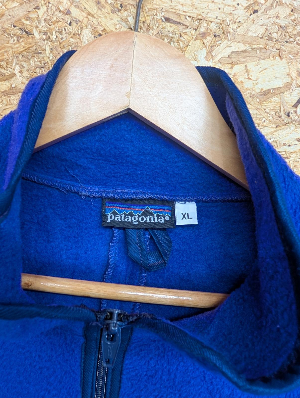Vintage Patagonia Fleece XL Men Blue Deep Pile Sherpa Full Zip USA 90s