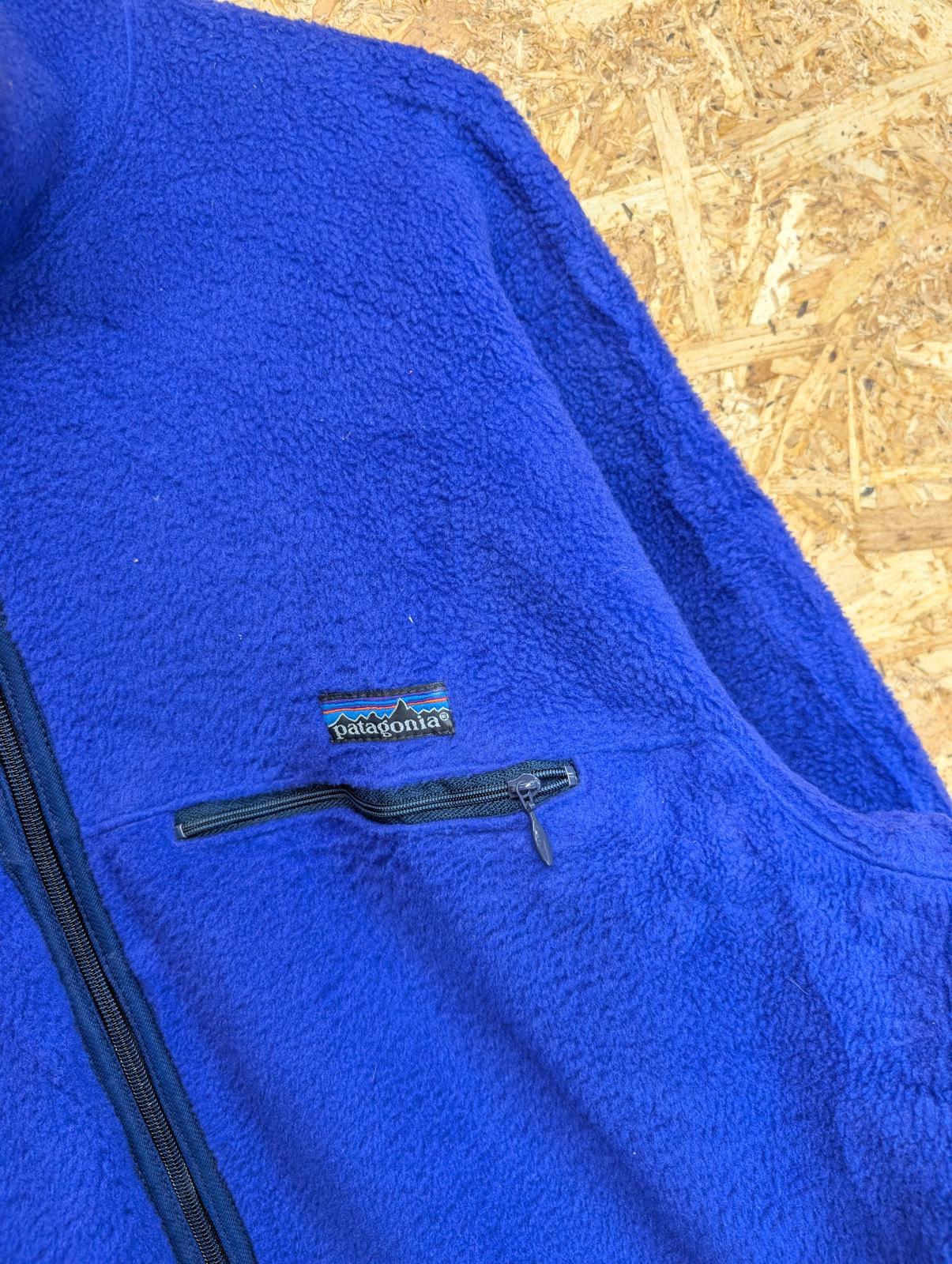 Vintage Patagonia Fleece XL Men Blue Deep Pile Sherpa Full Zip USA 90s