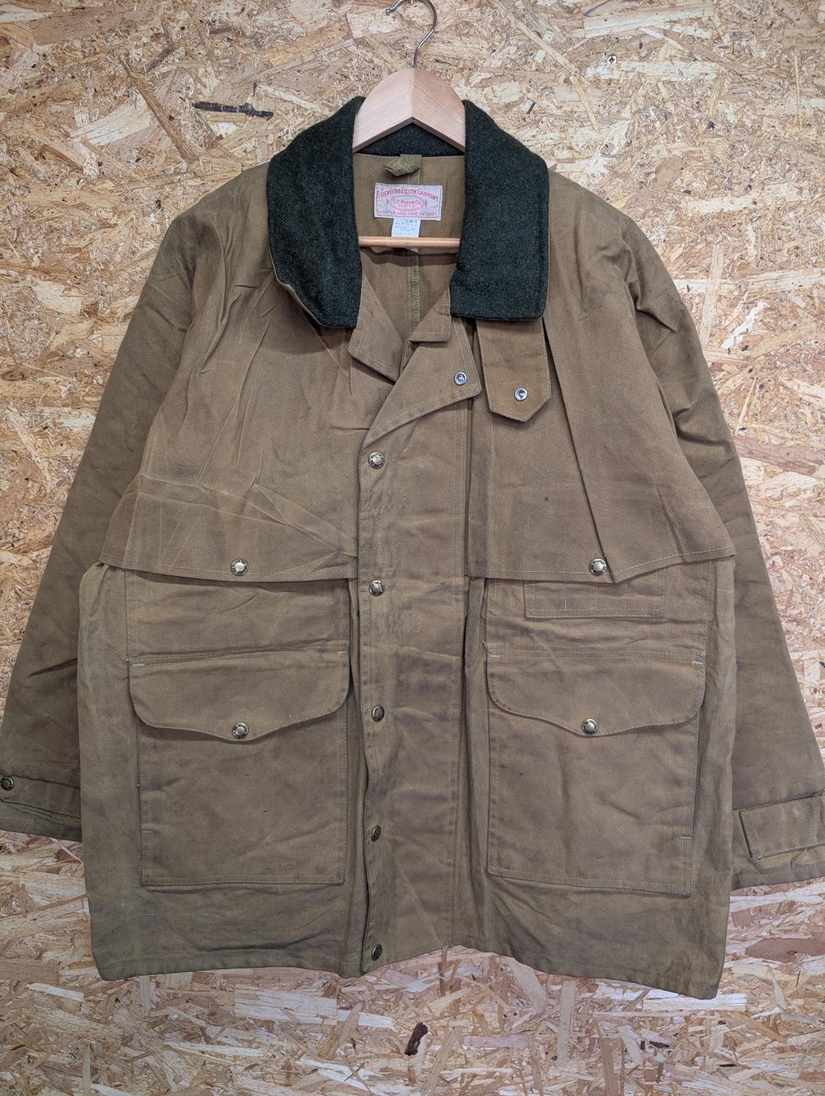 Filson Style 61 Jacket Large 42 Men USA Waxed Tin Cloth Hunting Mackinaw Coat