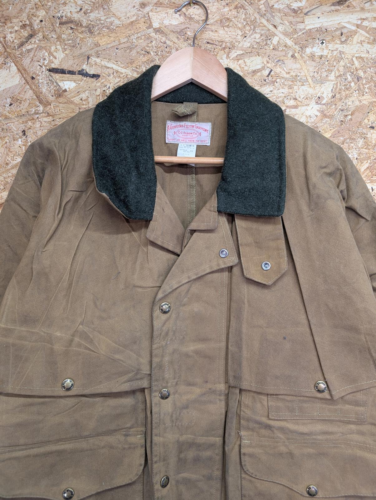 Filson Style 61 Jacket Large 42 Men USA Waxed Tin Cloth Hunting Mackinaw Coat