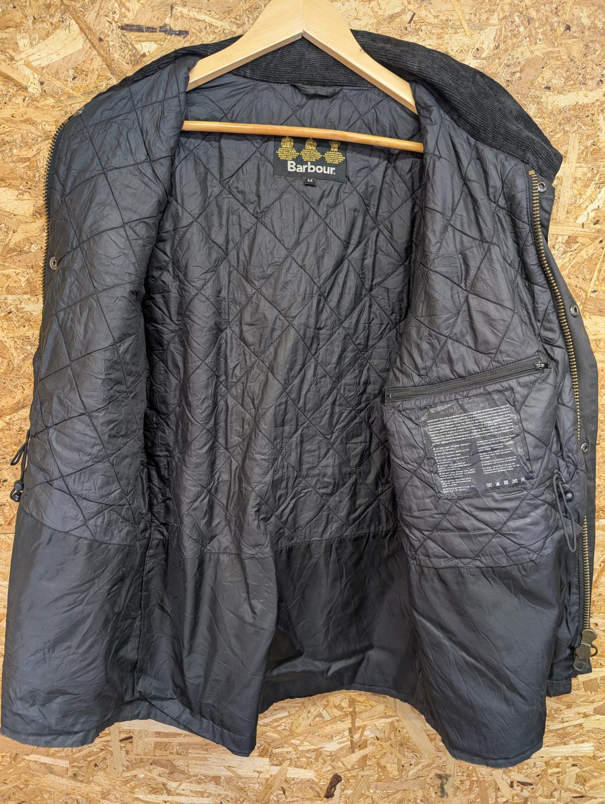 Barbour International Wax Sapper Jacket Medium Men England Padded Black Cord