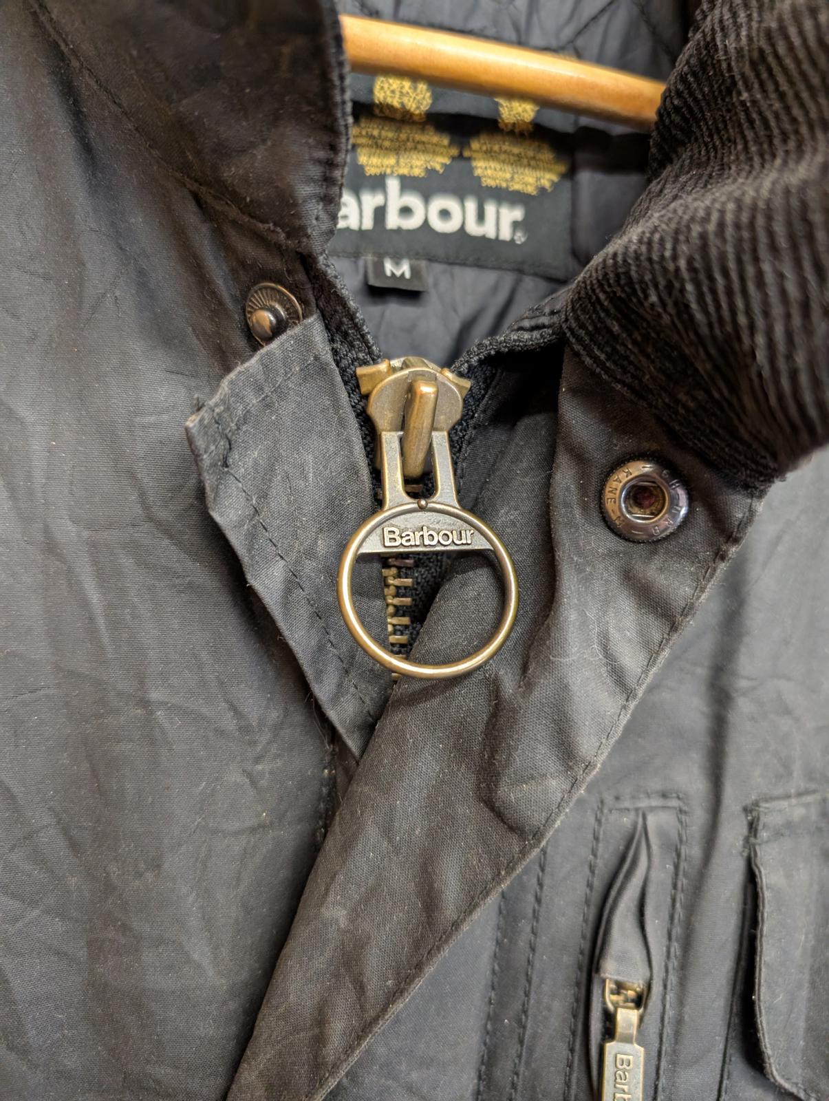 Barbour International Wax Sapper Jacket Medium Men England Padded Black Cord