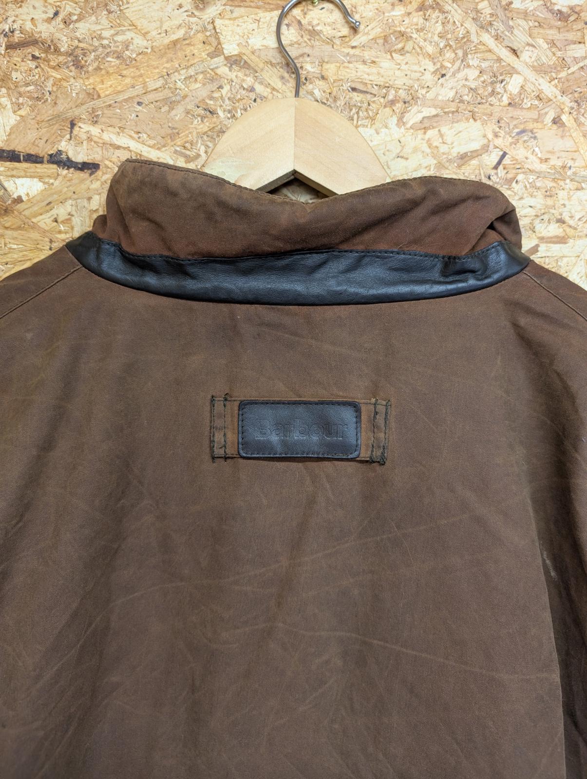 Barbour Bushman Brown Wax Jacket XXL Padded Men England Tartan Leather Collar